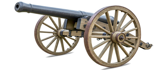 Fototapeta premium old cannon wooden wheels historic artillery