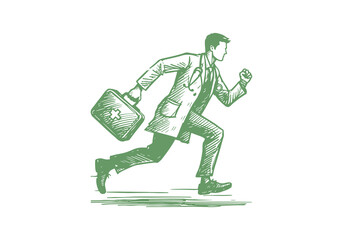 Fototapeta premium Doctor hand drawn sketch vector