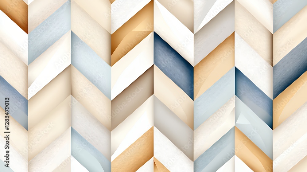Poster abstract chevron pattern with neutral tones and textured layers for modern design