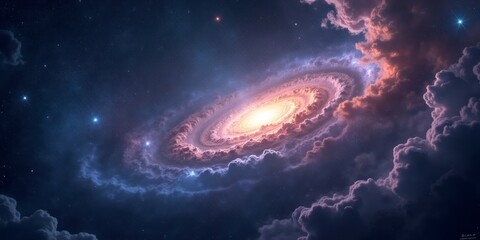 Obraz premium Galactic Majesty A Breathtaking Spiral of Light and Stars