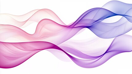 Fototapeta premium Abstract Flowing Gradient Waves in Violet Pink and Purple on a White Background