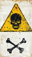 Skull and Crossbones Warning: A vintage danger sign featuring a skull and crossbones symbol, conveying a potent warning against potential hazards. 