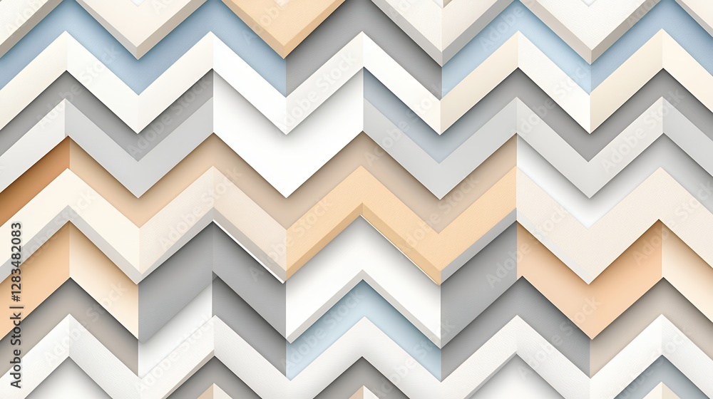 Poster abstract geometric zigzag pattern with neutral tones and textured appearance