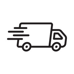 Delivery truck icon with cargo vehicle for goods transport