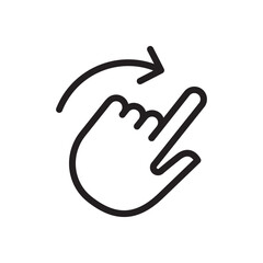 Obraz premium Swipe icon with hand and arrow for sliding action