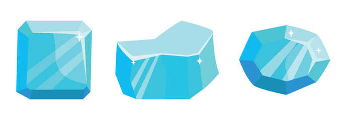 Set Isolated ice elements winter vector. Ice elements on white background. Template in cartoon style © Night  Shift