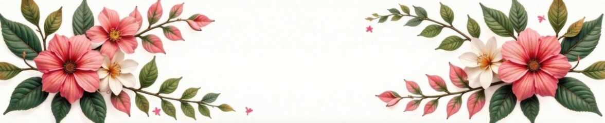 Exquisite floral wreath adorned with leaves and vines, natural elements, elegant details, vine arrangement