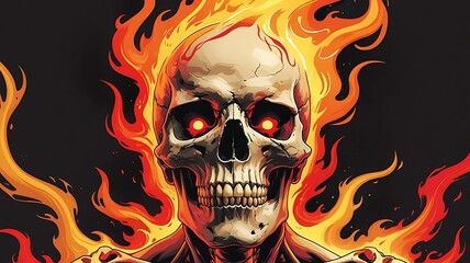 skull in fire