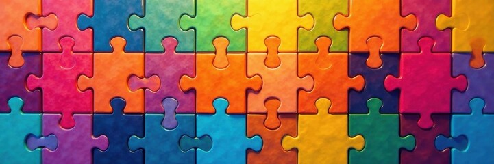 Fototapeta premium Colorful sliding puzzle with geometric shapes, vibrant colors, modern art