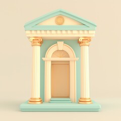 Fototapeta premium A stylized architectural rendering of a bank building