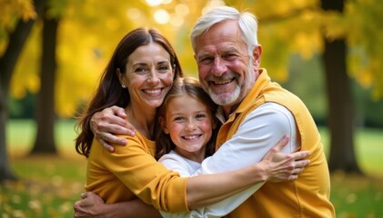 Fototapeta premium Family members hugging with arms around each other, connection, family love, family