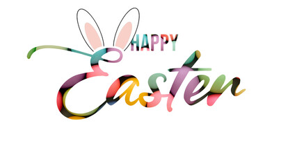 Happy Easter calligraphy lettering . Happy Easter text banner.
