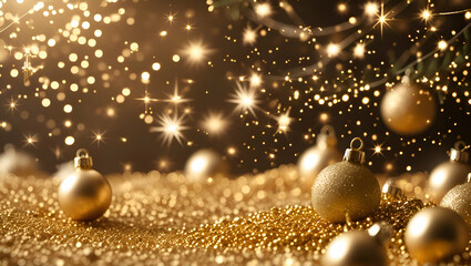 Golden Glow: Shiny Christmas Particles and Lights