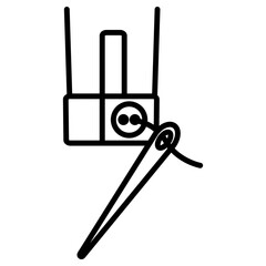 바늘과 셔츠 단추 달기 아이콘