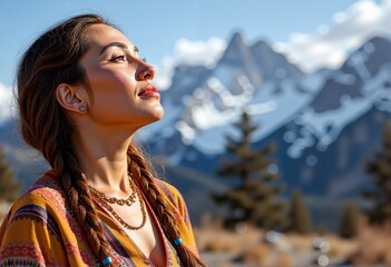 Woman in mountains for articles on nature's impact on mental health, outdoor therapy, and finding inner strength