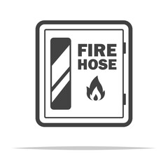 Fire hose box cabinet icon transparent vector isolated