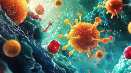 Microscopic World: A Stunning Visualization of Viruses and Cells