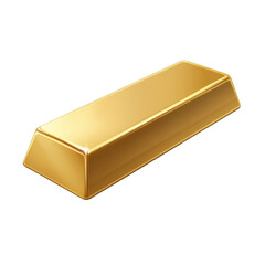 Gold bar resting on a white surface with shining reflections