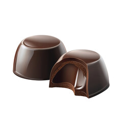 Obraz premium Exquisite dark chocolate truffles with smooth filling