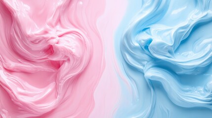 Obraz premium Abstract Background Featuring Flowing Pink and Blue Pastel Swirls in a Textured Design