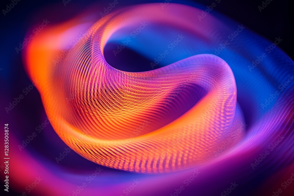 Poster colorful abstract swirl of light waves creating a captivating visual effect in a dark space