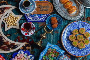 Colorful Ramadan Eid Candy and Chocolate in the Traditional Ottoman Cuisine Desserts Photo, Eid Celebration Photo, Üsküdar Istanbul, Turkiye (Turkey)