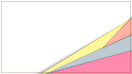 Abstract banner template pastel stripes on white background.