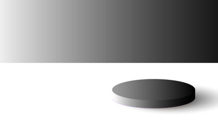 3D black podium stand minimal wall scene on background.