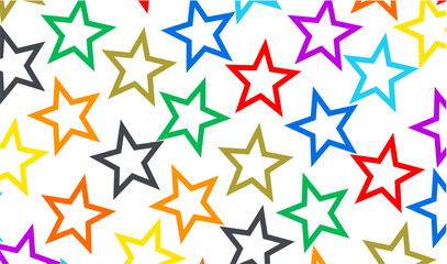 Obraz premium Colorful Star texture background. Seamless Vector Star shape rainbow colors