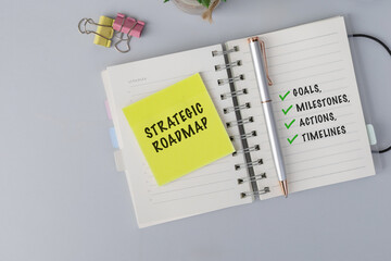 A top-down view of a notebook displaying 