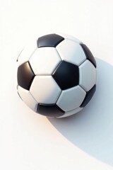 Flat soccer ball icon with shadow effect on white background, sport, game, field