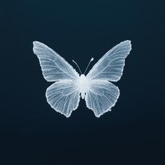 Obraz premium A snowflake turning into wings of a butterfly