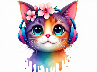 Fototapeta premium cat and butterfly