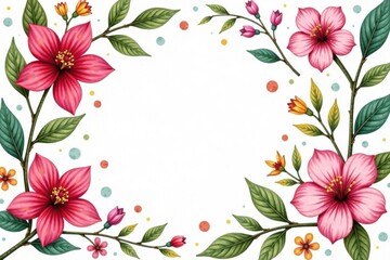 Obraz premium Floral bouquet with hand-drawn elements, illustration, garden, bouquet