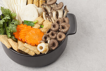  Fish cake soup is a food made by crushing fish flesh, adding additional ingredients such as salt, and cooking it to coagulate it.