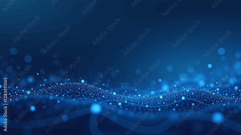 Poster futuristic background features abstract design elements blending blue technology