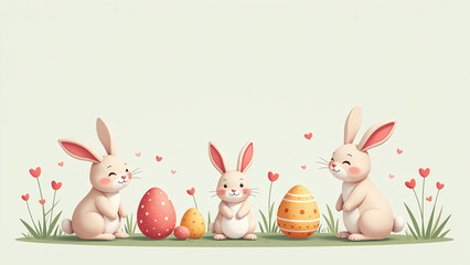 adorable bunnies festive eggs celebrate joyful spirit easter family