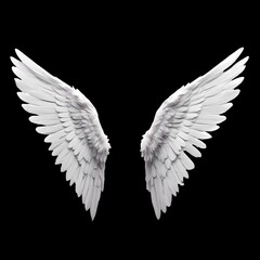 Obraz premium angel wings isolated on black background