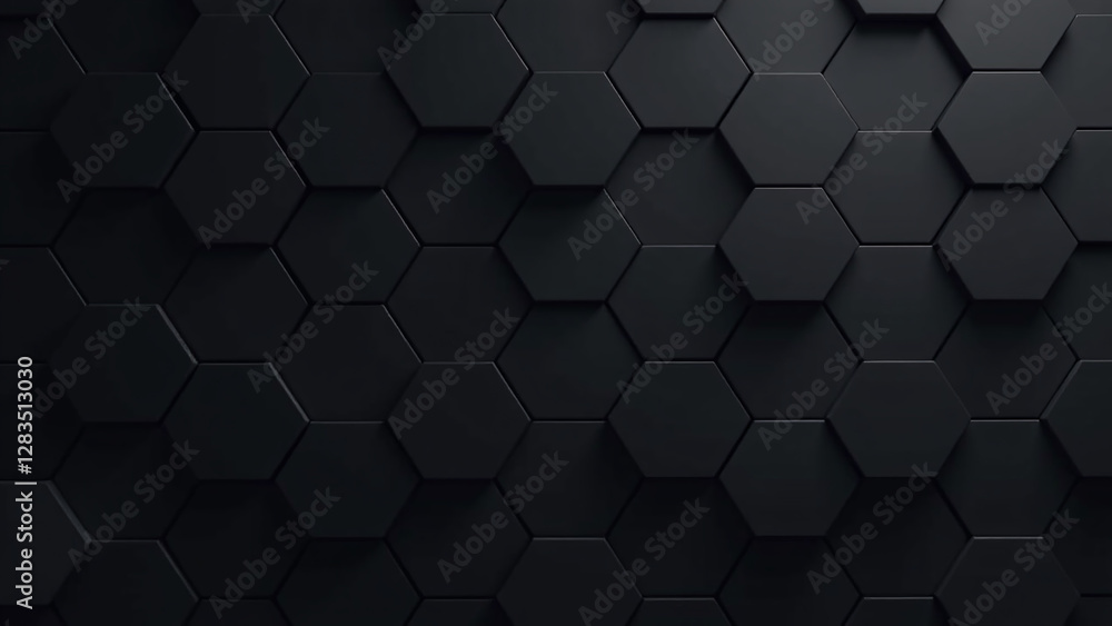 Aufkleber black hexagonal tiles used science technology abstract technology background