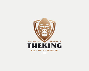 Naklejka premium King kong angry gorilla emblem logo template for team sport