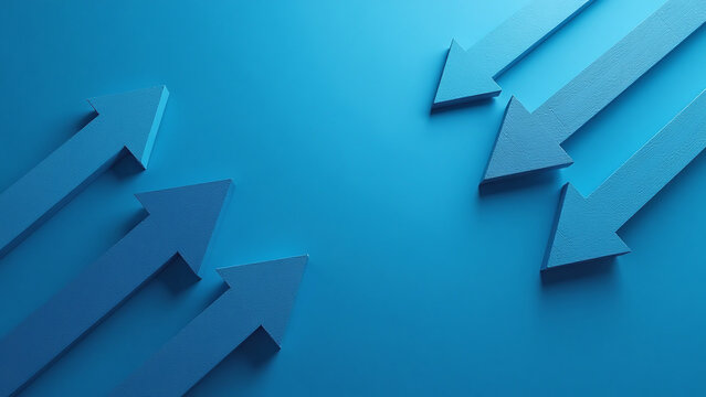 blue background textured arrows create visually appealing composition contrasting