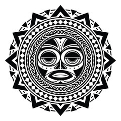 polynesian maori face tattoo