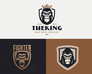 Naklejka premium King kong angry gorilla emblem logo template for team sport