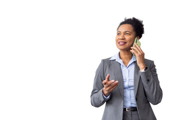 African American businesswoman talking on the phone