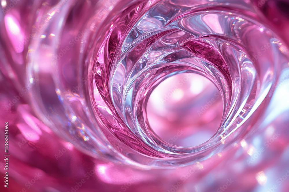 Poster abstract swirling pink glass texture, creating a mesmerizing visual vortex.