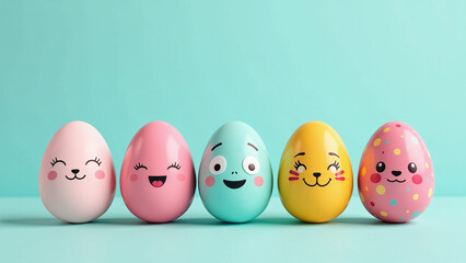 colorful easter eggs feature humorous painted designs