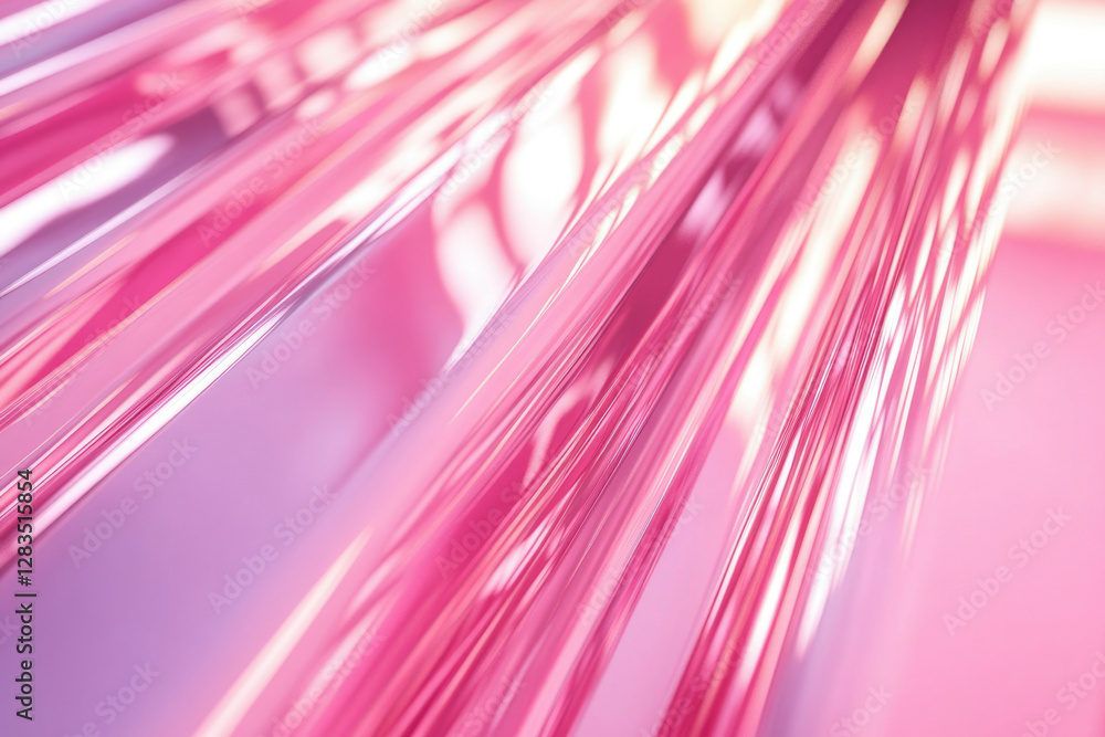 Poster abstract pink and purple glossy lines converge in a radiant, vibrant display of color and light.