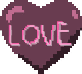 Fototapeta premium Retro pixel art heart icon with 