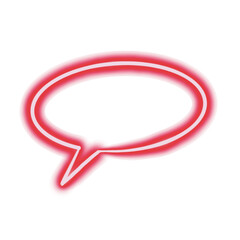 Red neon speech talk bubble for text