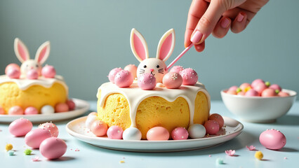 decorating easter cake festive decorations styling food photography creates visually appealing